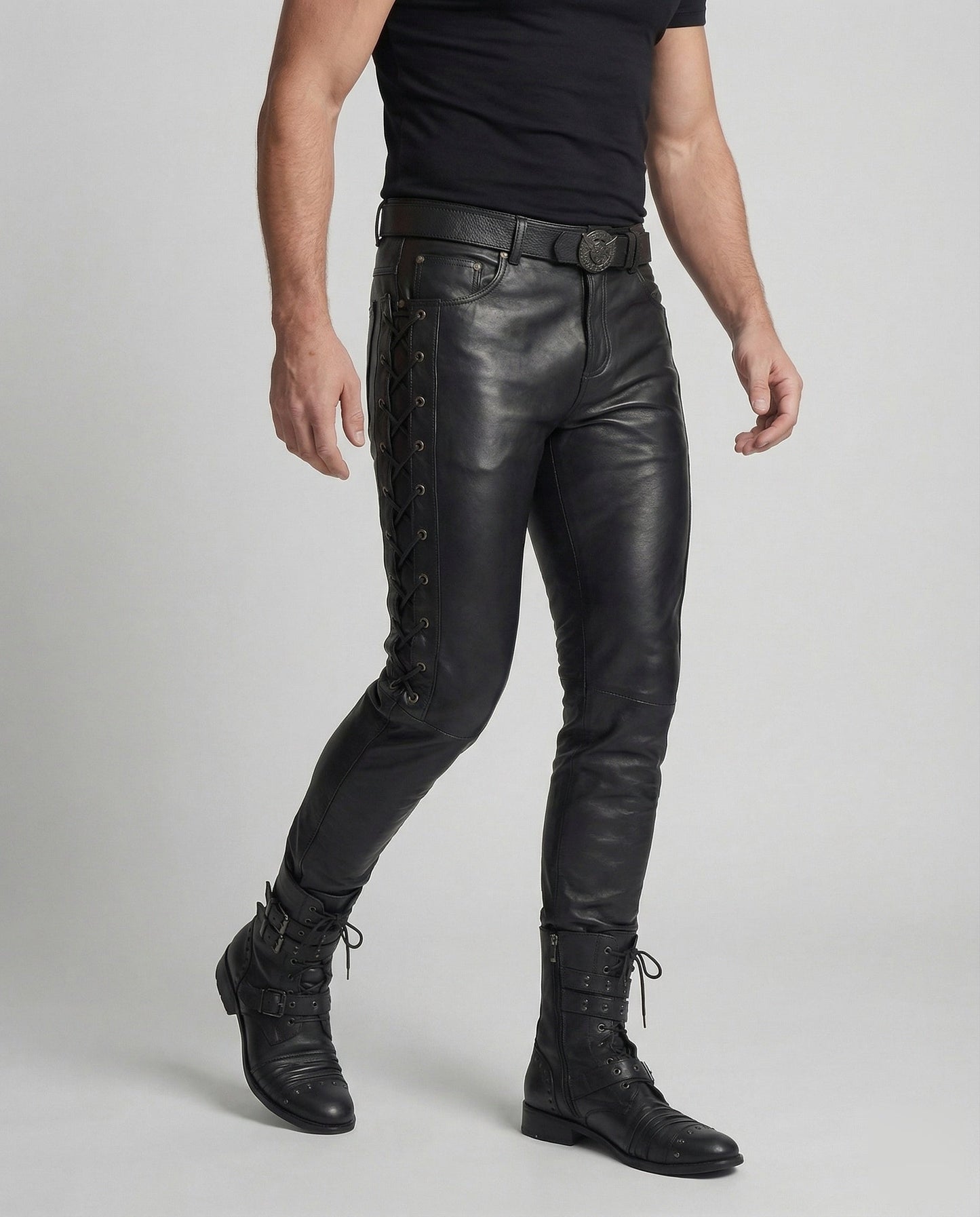 Herren Lederhose mit Schnürdetail | Trachten Lederhose Herren 2