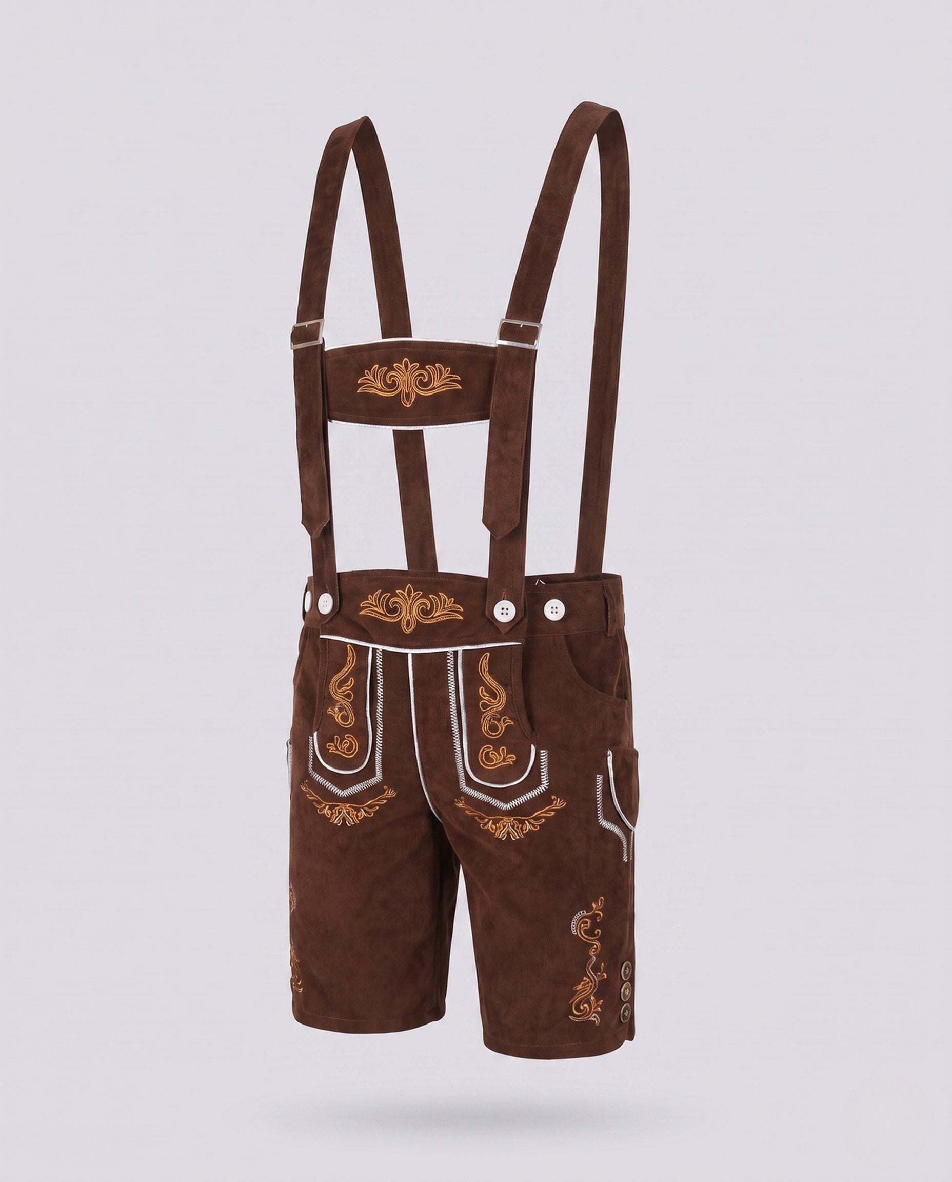 Herren Lederhose mit Verzierten Trägern | Trachtenhose Herren 5