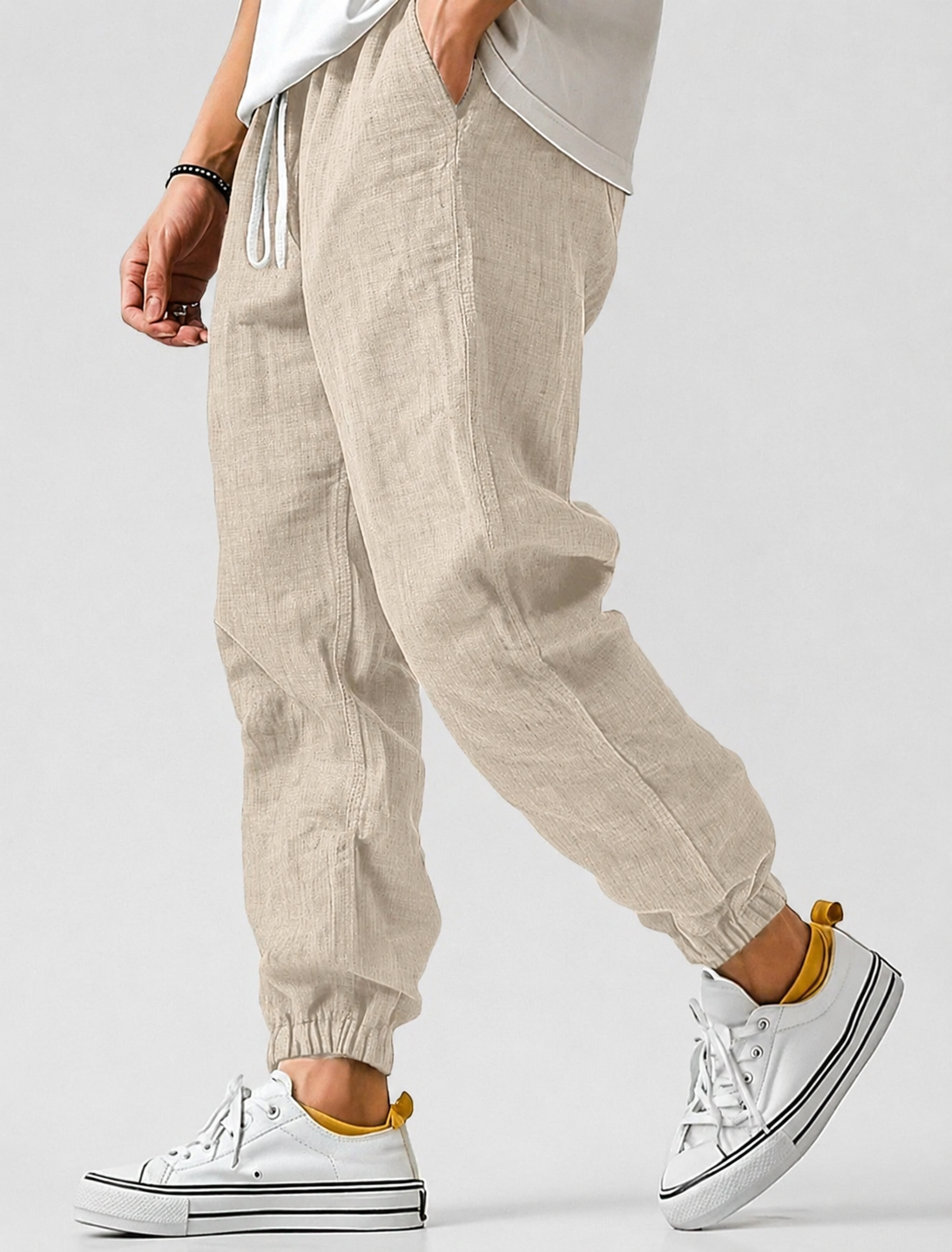 Herren Sommerhose Jogger Leicht Tapered Fit 3