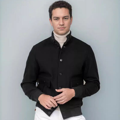 Herren Übergangsjacke mit Stehkragen und Reißverschlusstaschen 3