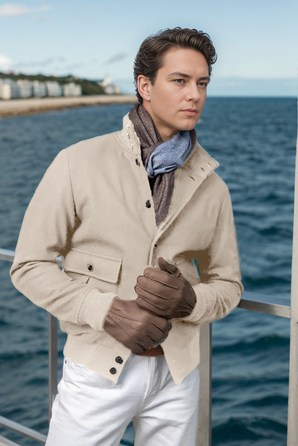 Herren Übergangsjacke mit Stehkragen und Reißverschlusstaschen 6