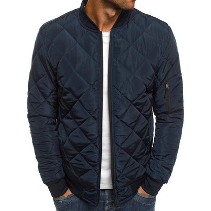 Herren gesteppte Übergangsjacke mit hohem Kragen und Taschen 2