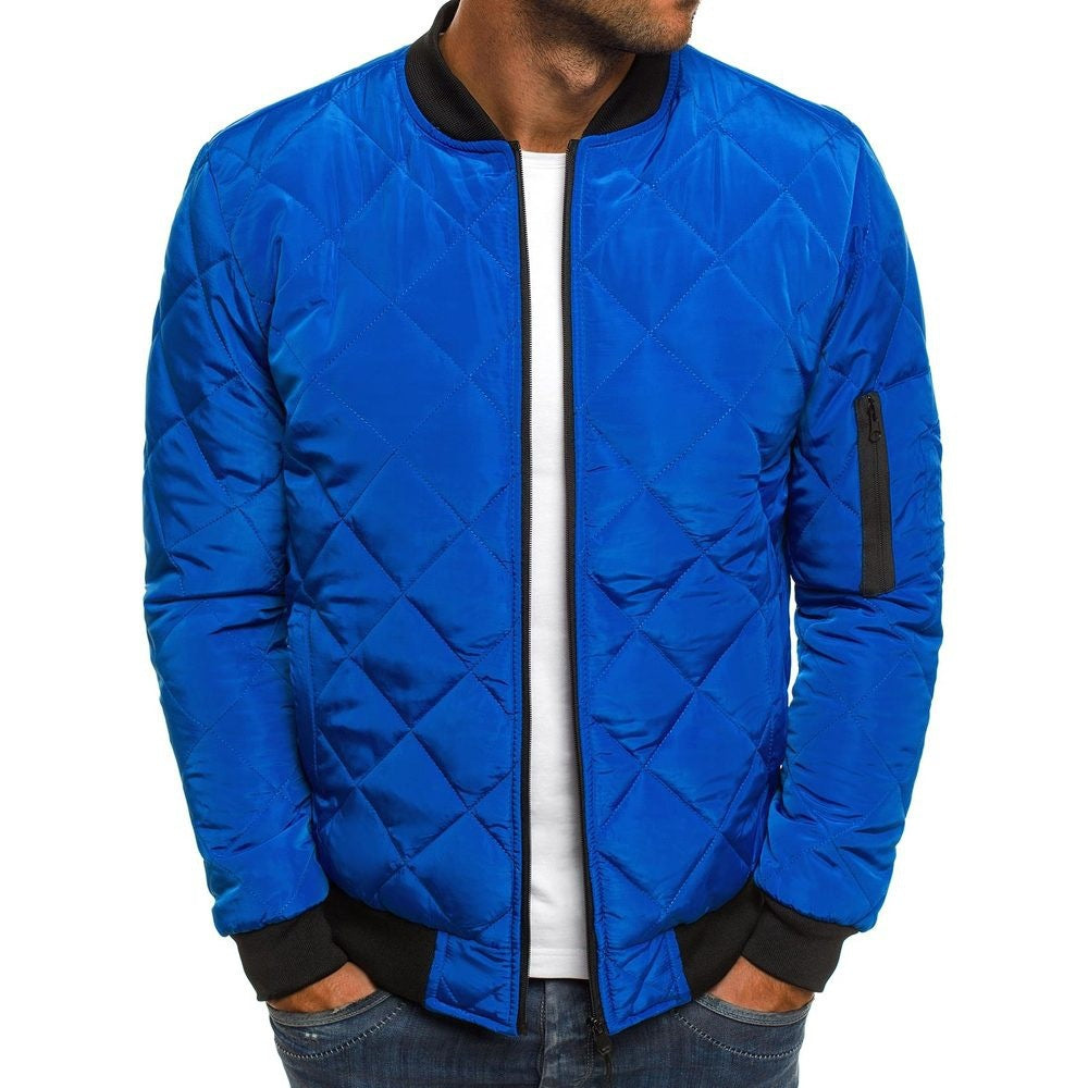 Herren gesteppte Übergangsjacke mit hohem Kragen und Taschen 3