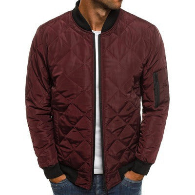 Herren gesteppte Übergangsjacke mit hohem Kragen und Taschen 4