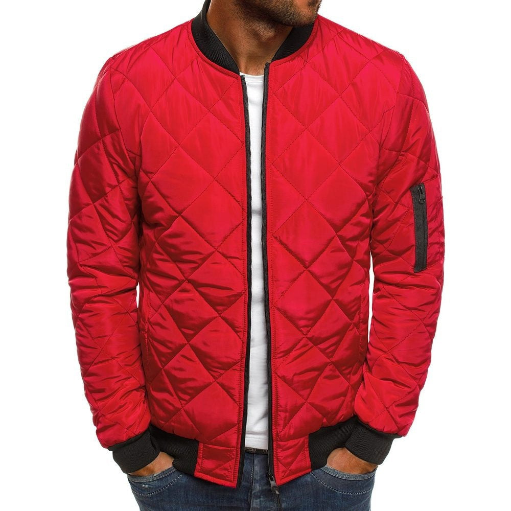 Herren gesteppte Übergangsjacke mit hohem Kragen und Taschen 7
