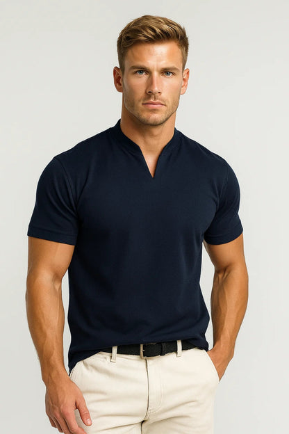 Herrenhemd Slim Fit Baumwolle mit geteiltem Kragen 0