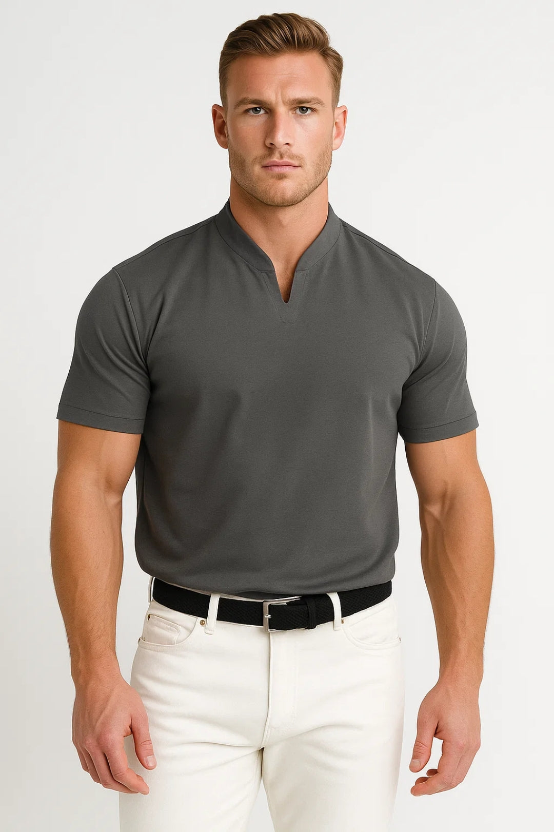 Herrenhemd Slim Fit Baumwolle mit geteiltem Kragen 2