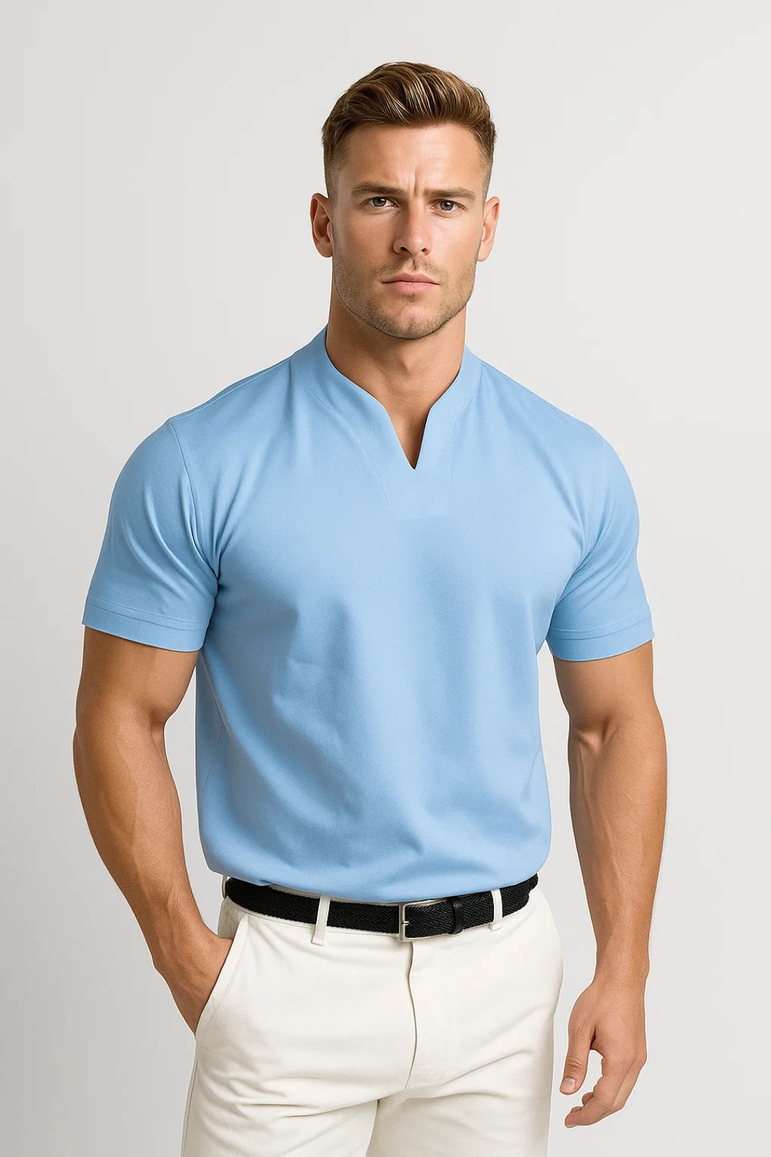 Herrenhemd Slim Fit Baumwolle mit geteiltem Kragen 3