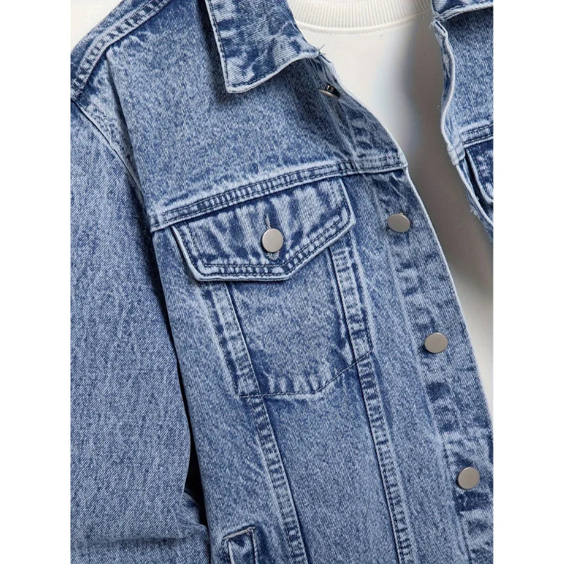Herrenjacke Blau Klassisch Gerade Passform Herbst Winter 2