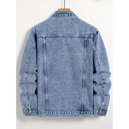 Herrenjacke Blau Klassisch Gerade Passform Herbst Winter 3