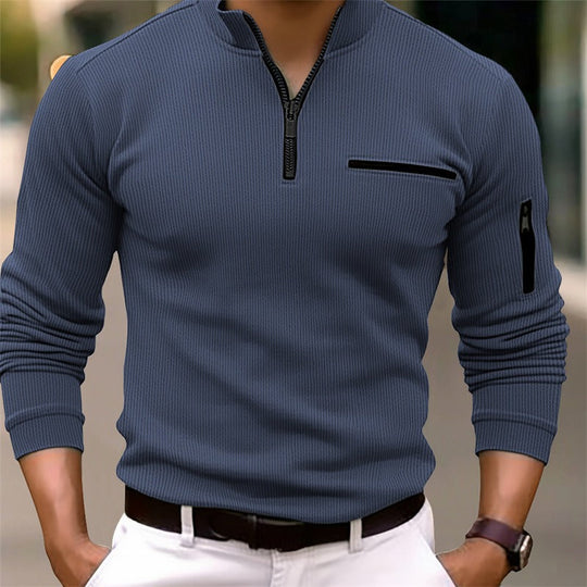 Herrenpullover mit Stehkragen und Reißverschluss | Sportlich Elegant 0