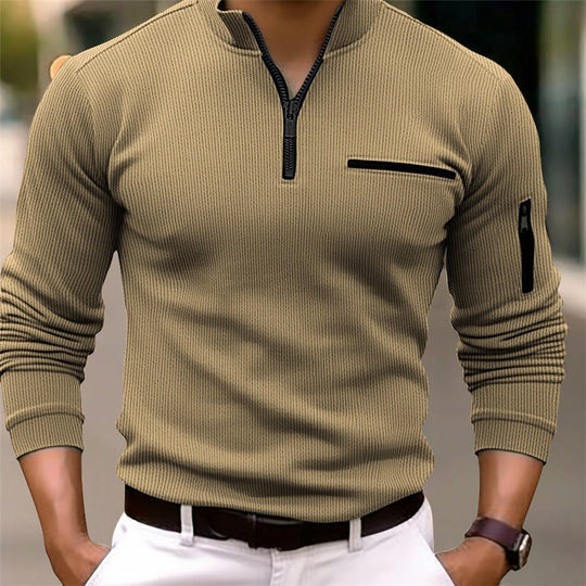 Herrenpullover mit Stehkragen und Reißverschluss | Sportlich Elegant 1