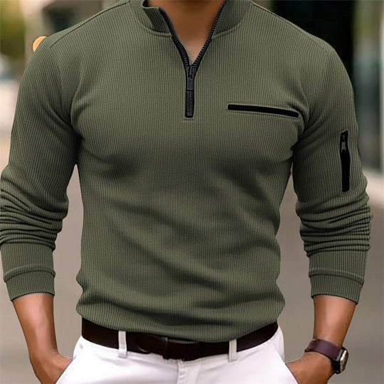 Herrenpullover mit Stehkragen und Reißverschluss | Sportlich Elegant 2