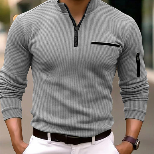 Herrenpullover mit Stehkragen und Reißverschluss | Sportlich Elegant 3