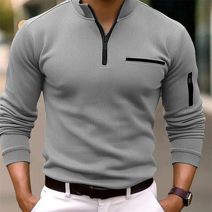 Herrenpullover mit Stehkragen und Reißverschluss | Sportlich Elegant 3