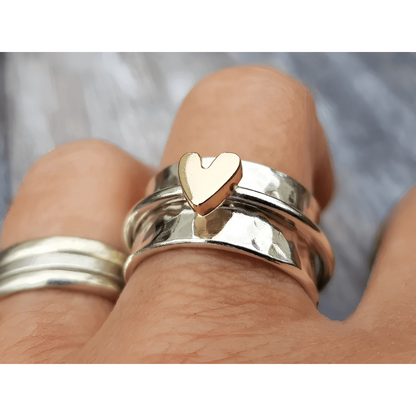Herzring Vergoldet | Eleganter Silber Schmuckring 1