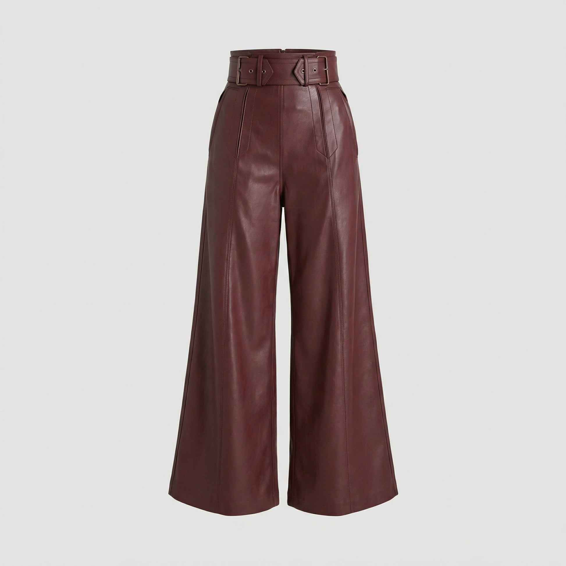 Hohe Damen Lederhose mit Plissee | Elegante Lederhose 0