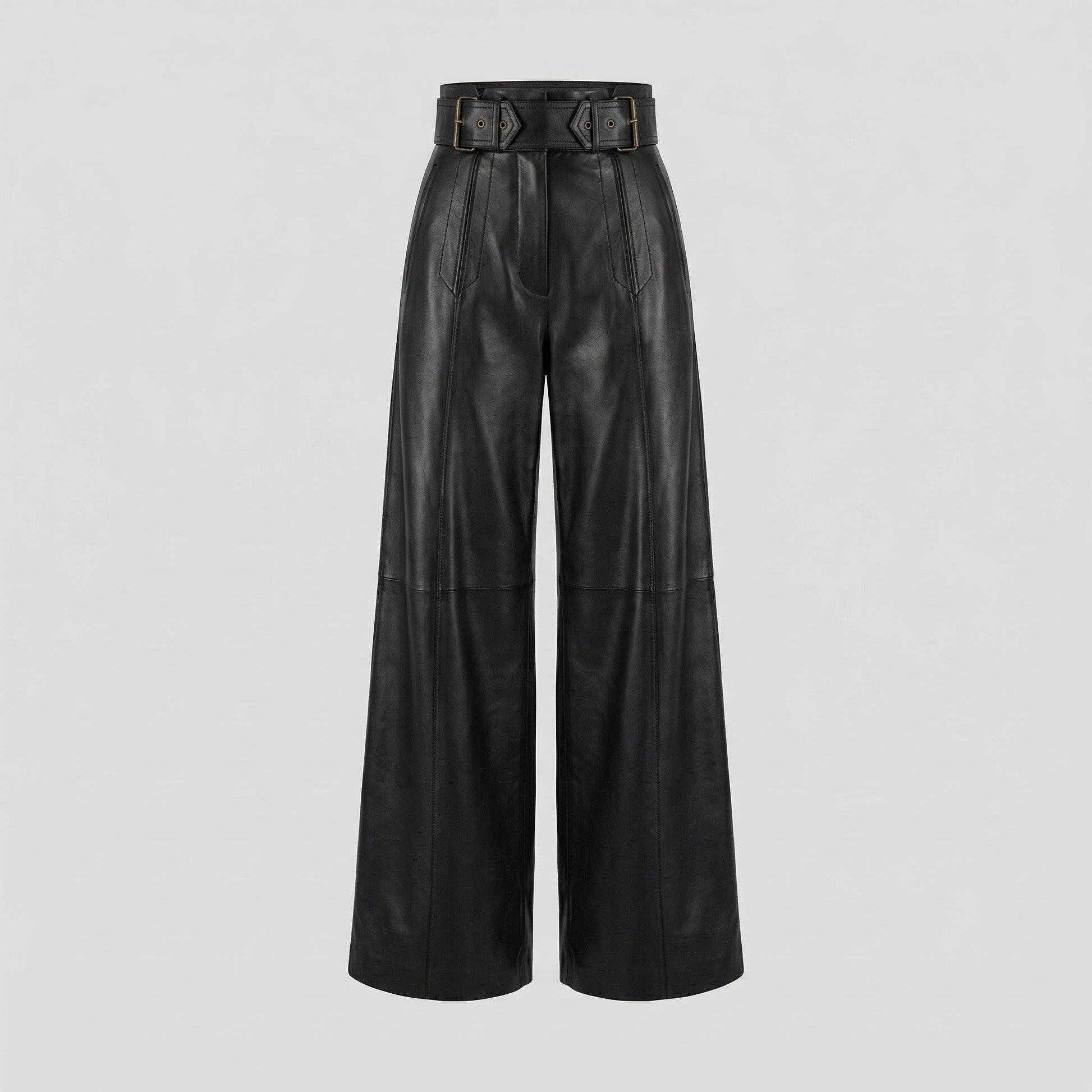 Hohe Damen Lederhose mit Plissee | Elegante Lederhose 5