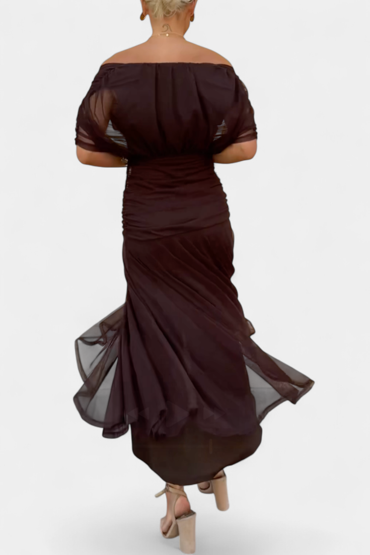 Iselina | Elegantes Maxikleid mit V-Ausschnitt und fließenden Ärmeln 3