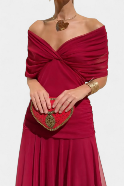 Iselina | Elegantes Maxikleid mit V-Ausschnitt und fließenden Ärmeln 9