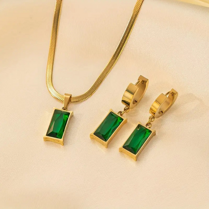 Iselotte | Vergoldetes Schmuckset mit Halskette und Ohrringen 0