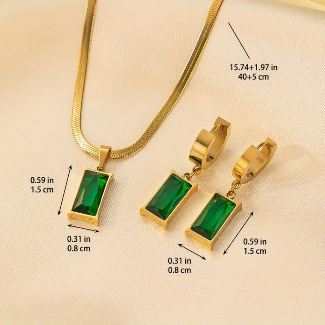 Iselotte | Vergoldetes Schmuckset mit Halskette und Ohrringen 4