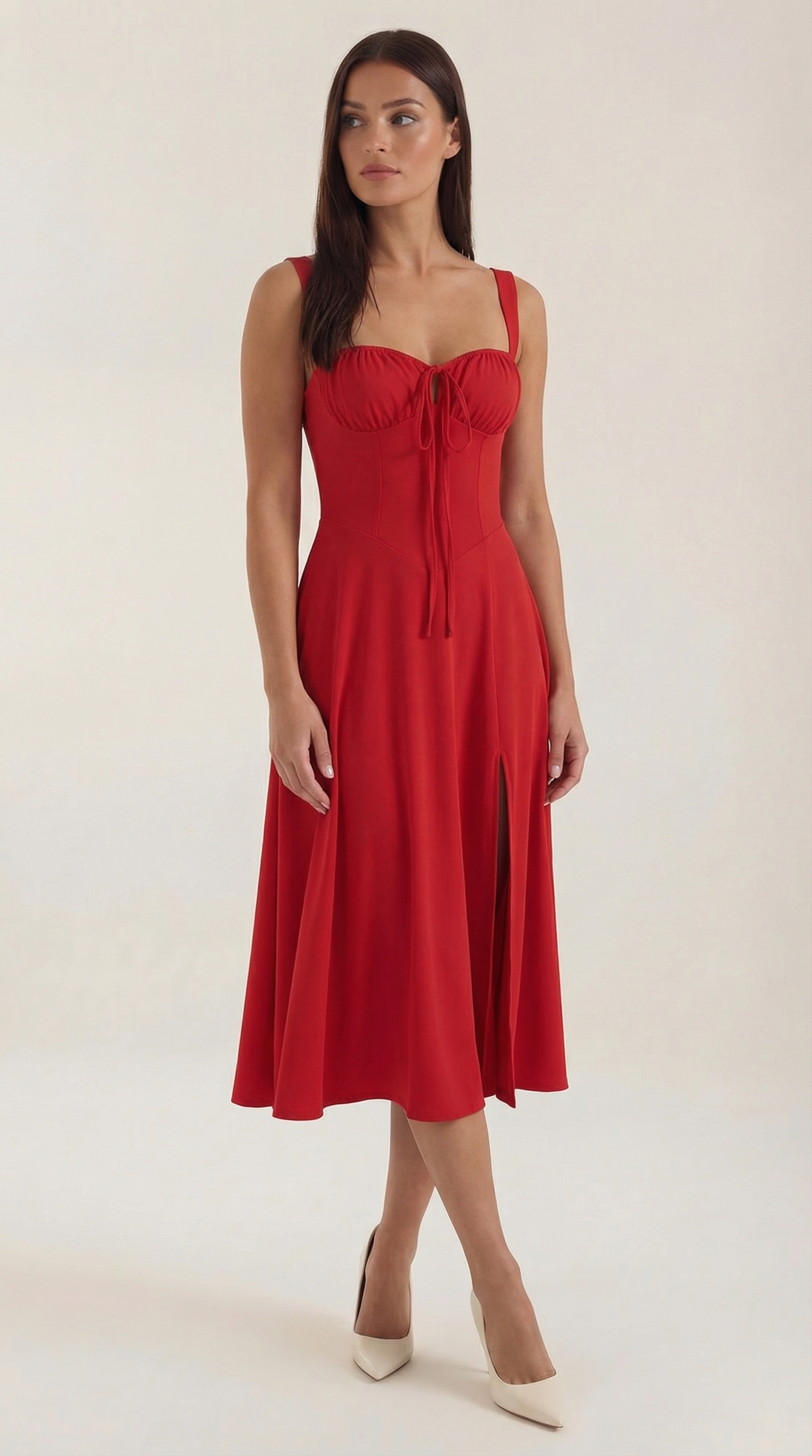 Jade Midi-Kleid | Feminines A-Linien Design mit Schnürung 10