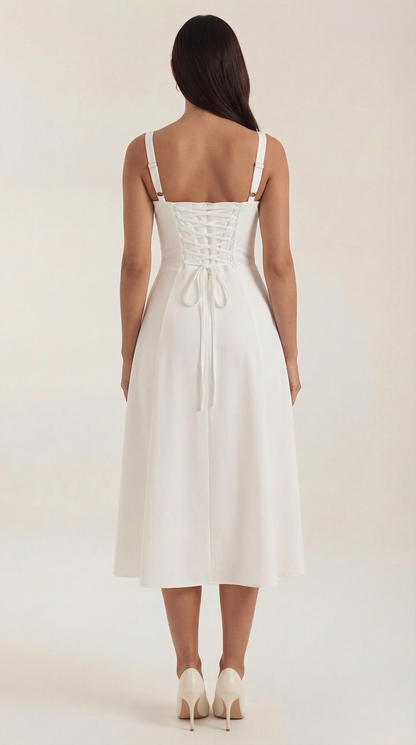 Jade Midi-Kleid | Feminines A-Linien Design mit Schnürung 3