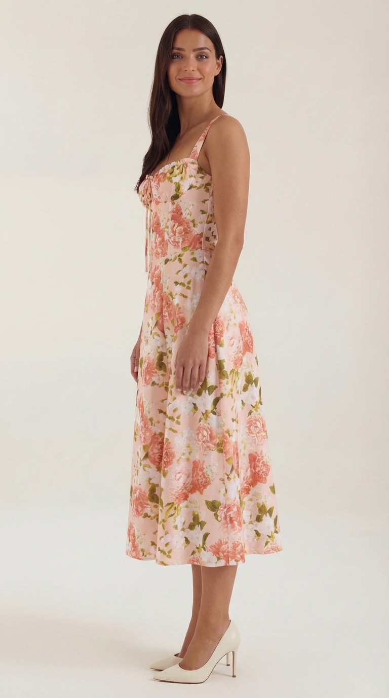 Julia Midi-Kleid | Feminines Sommerkleid mit Blumenprint 1