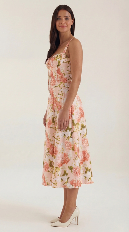 Julia Midi-Kleid | Feminines Sommerkleid mit Blumenprint 1