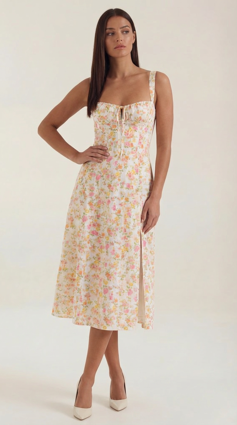 Julia Midi-Kleid | Feminines Sommerkleid mit Blumenprint 10