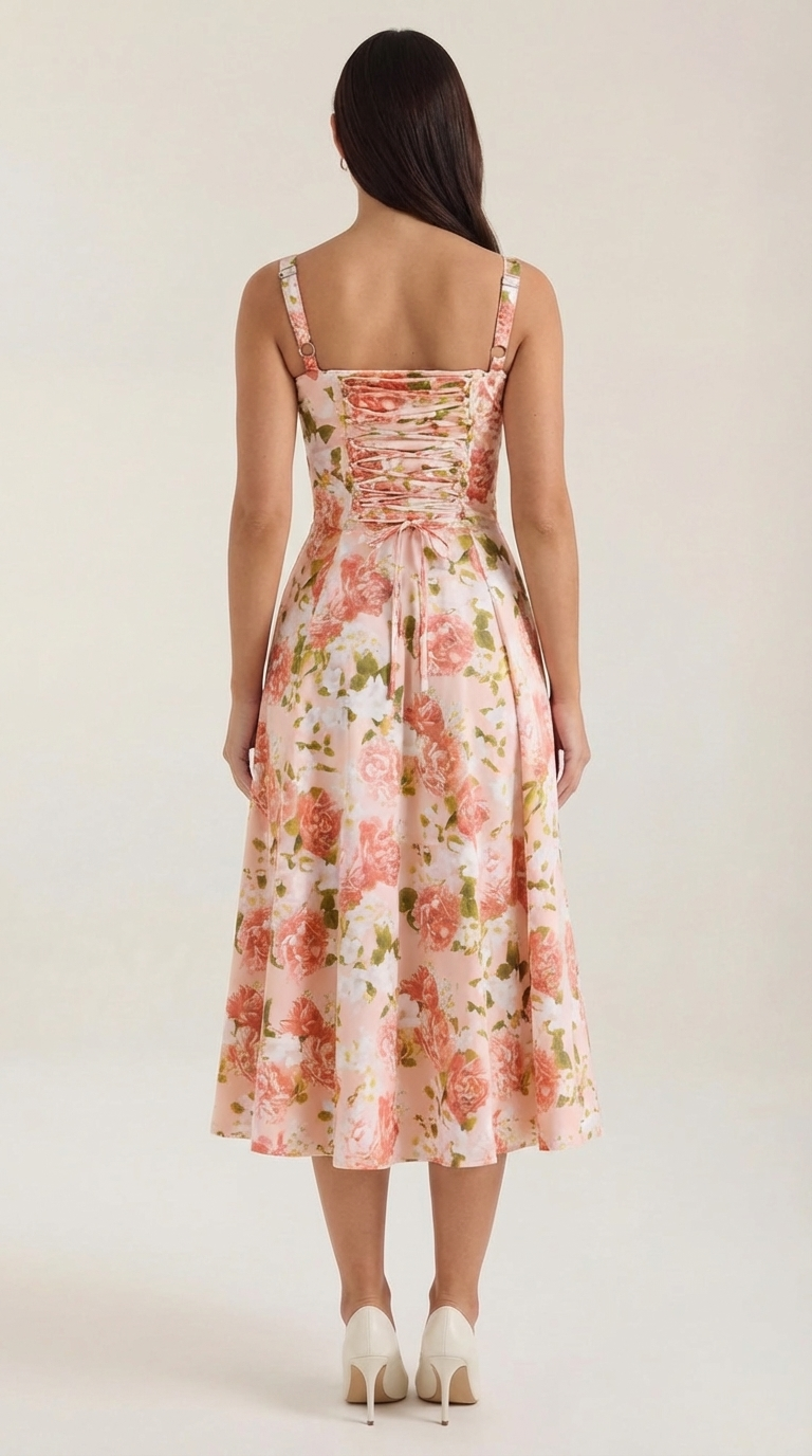 Julia Midi-Kleid | Feminines Sommerkleid mit Blumenprint 3