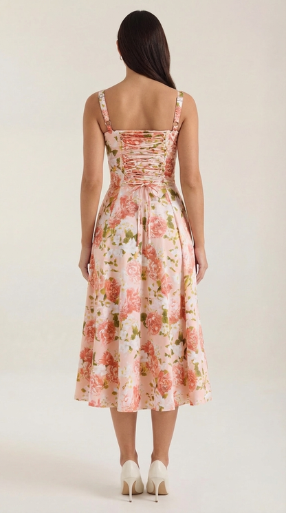Julia Midi-Kleid | Feminines Sommerkleid mit Blumenprint 3