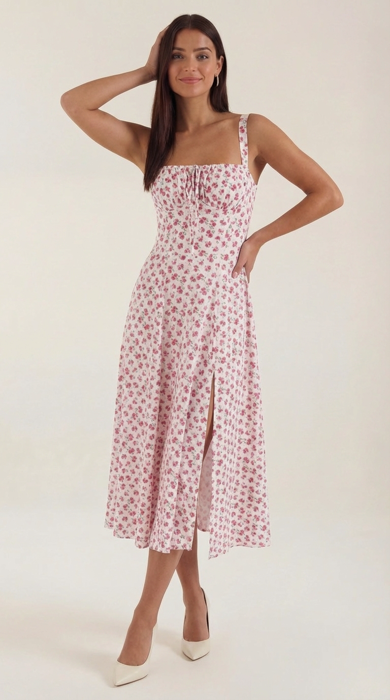 Julia Midi-Kleid | Feminines Sommerkleid mit Blumenprint 9