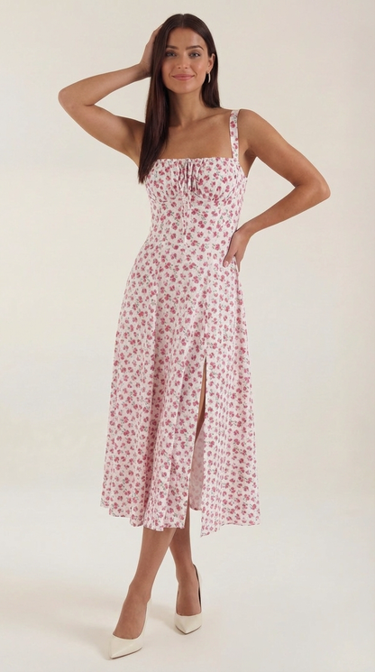 Julia Midi-Kleid | Feminines Sommerkleid mit Blumenprint 9