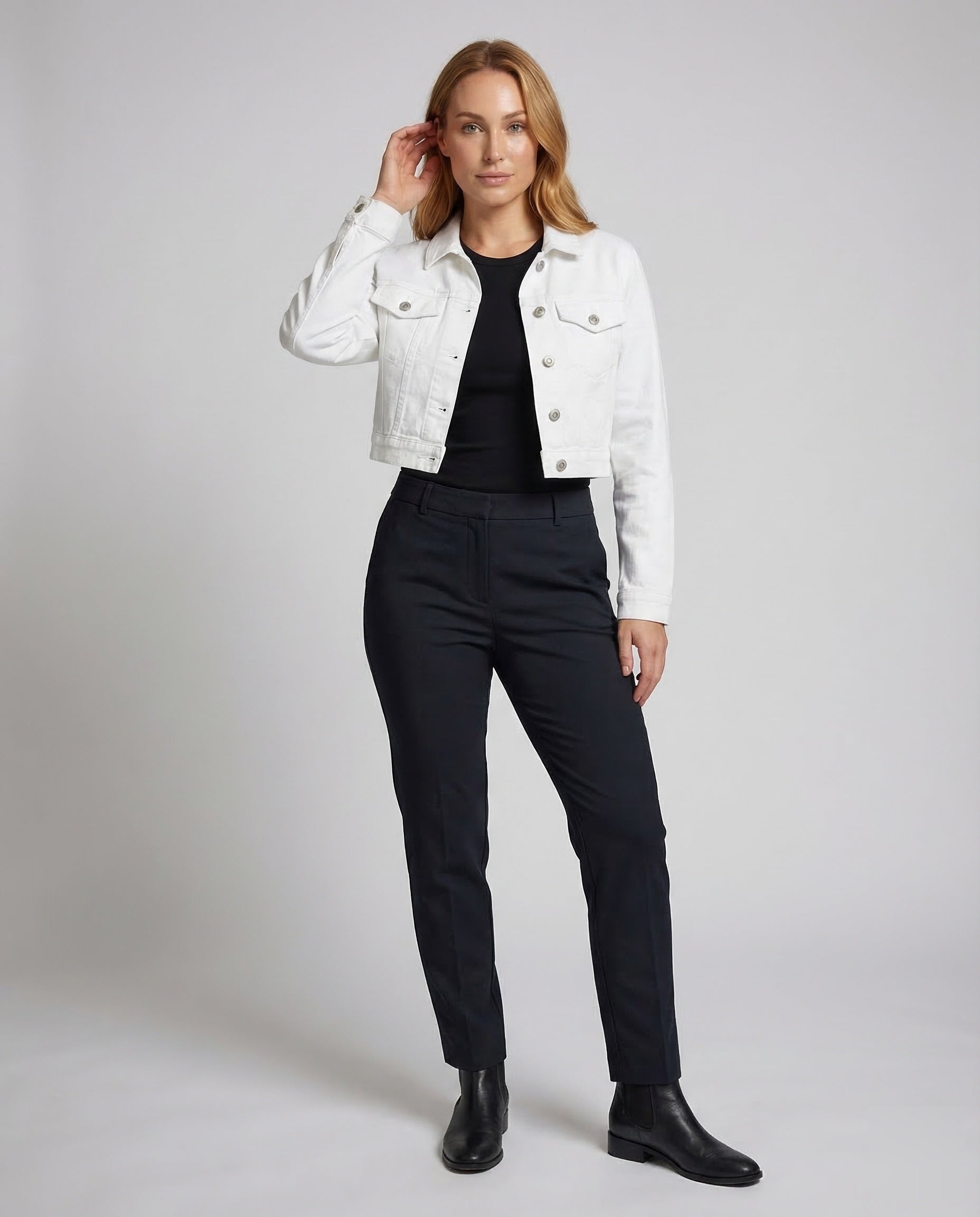 Kastige Kurze Jeansjacke Damen | Modische Denimjacke 1