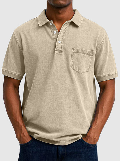Kenneth | Herren Kurzarm-Poloshirt aus Baumwoll-Denim 6