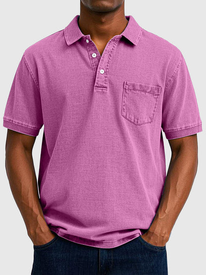 Kenneth | Herren Kurzarm-Poloshirt aus Baumwoll-Denim 7