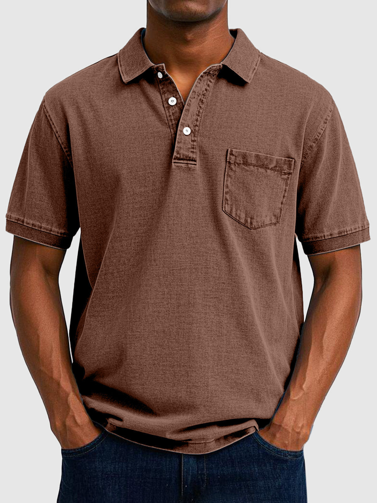 Kenneth | Herren Kurzarm-Poloshirt aus Baumwoll-Denim 8