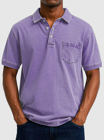 Kenneth | Herren Kurzarm-Poloshirt aus Baumwoll-Denim 9