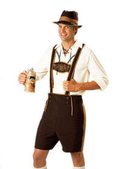 Kinder Lederhosen-Set mit verstellbaren Hosenträgern und Trachtenhut 7