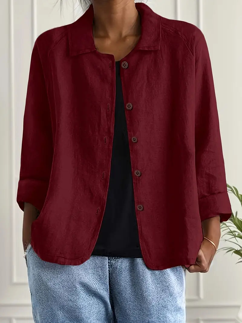 Klassischer Hemd-Cardigan | Übergangsjacke für Damen 10