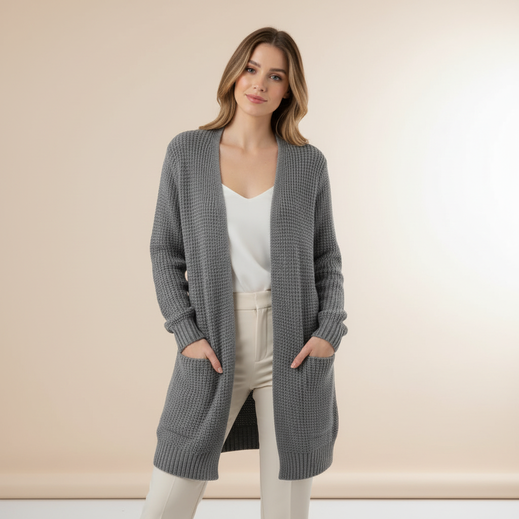 Lange Strickjacke Damen | Gemütlicher Cardigan für Winter