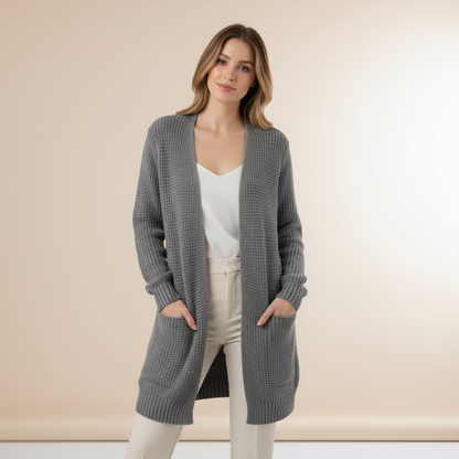 Lange Strickjacke Damen | Gemütlicher Cardigan für Winter