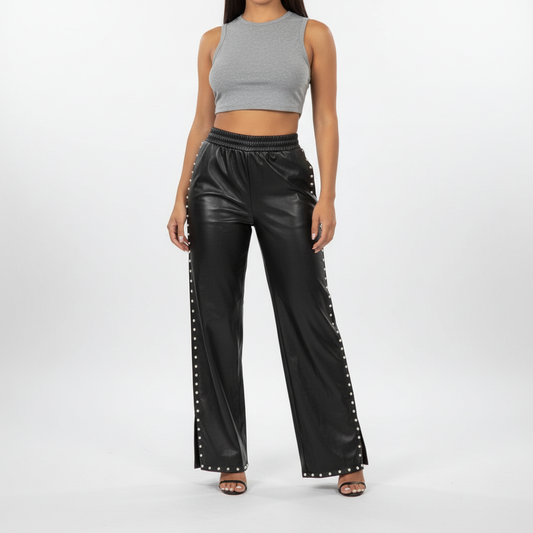 Lederhose Suzy | Baggy Schnitt mit hoher Taille 0