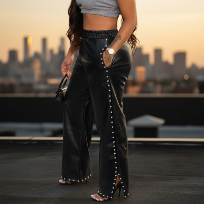 Lederhose Suzy | Baggy Schnitt mit hoher Taille 1