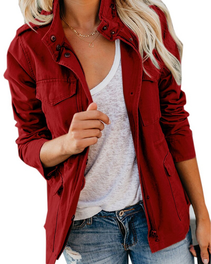 Leichte Damen Übergangsjacke mit Reißverschluss und Taschen 5