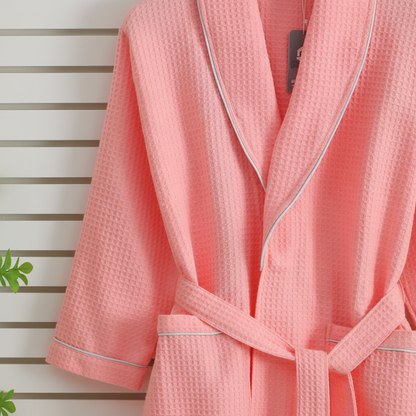 Leichte Damenbadjacke Waffelstruktur | Kimono mit Bindegürtel 3