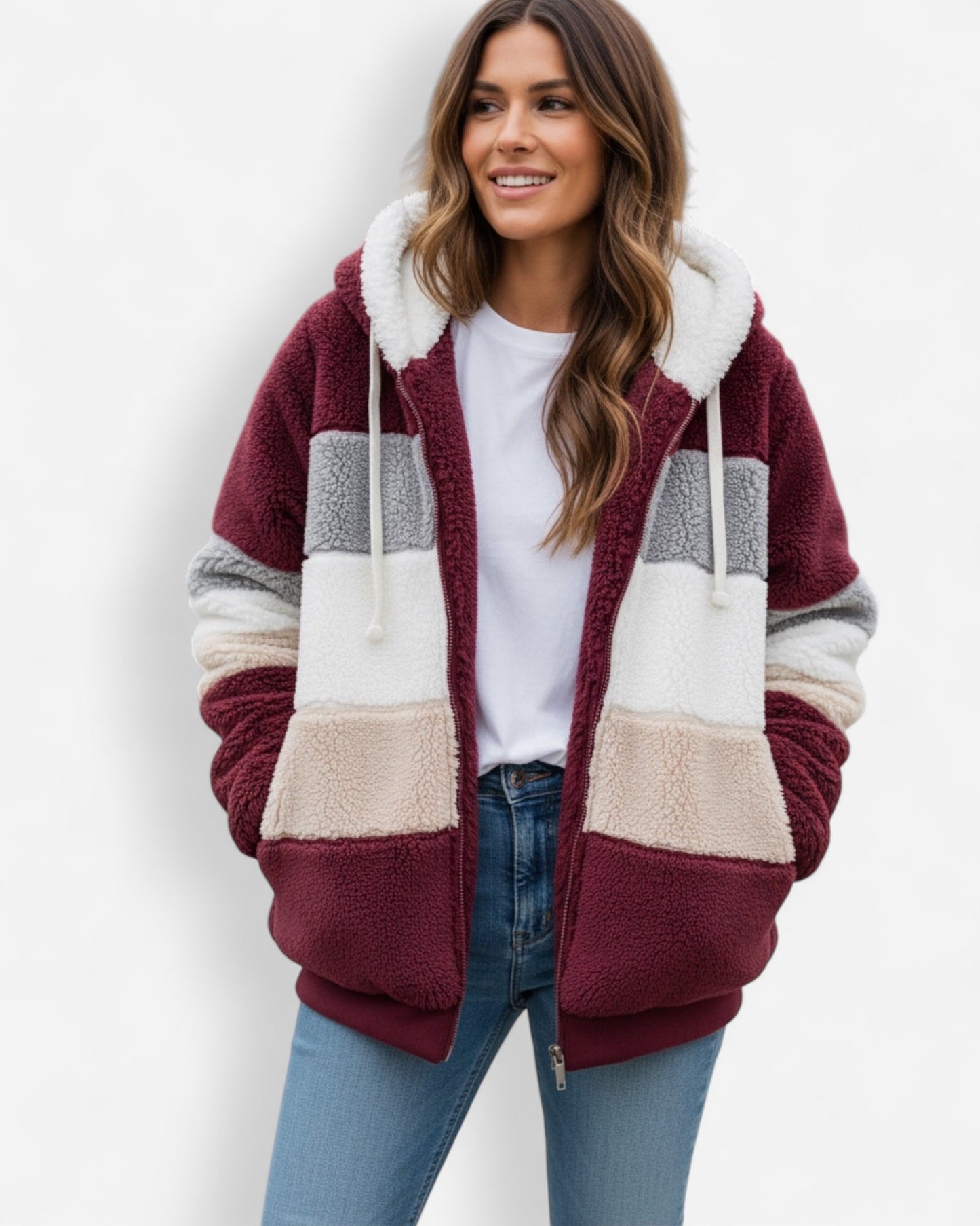 Leichte Fleecejacke Damen mit Kapuze | Warme Winterjacke 1