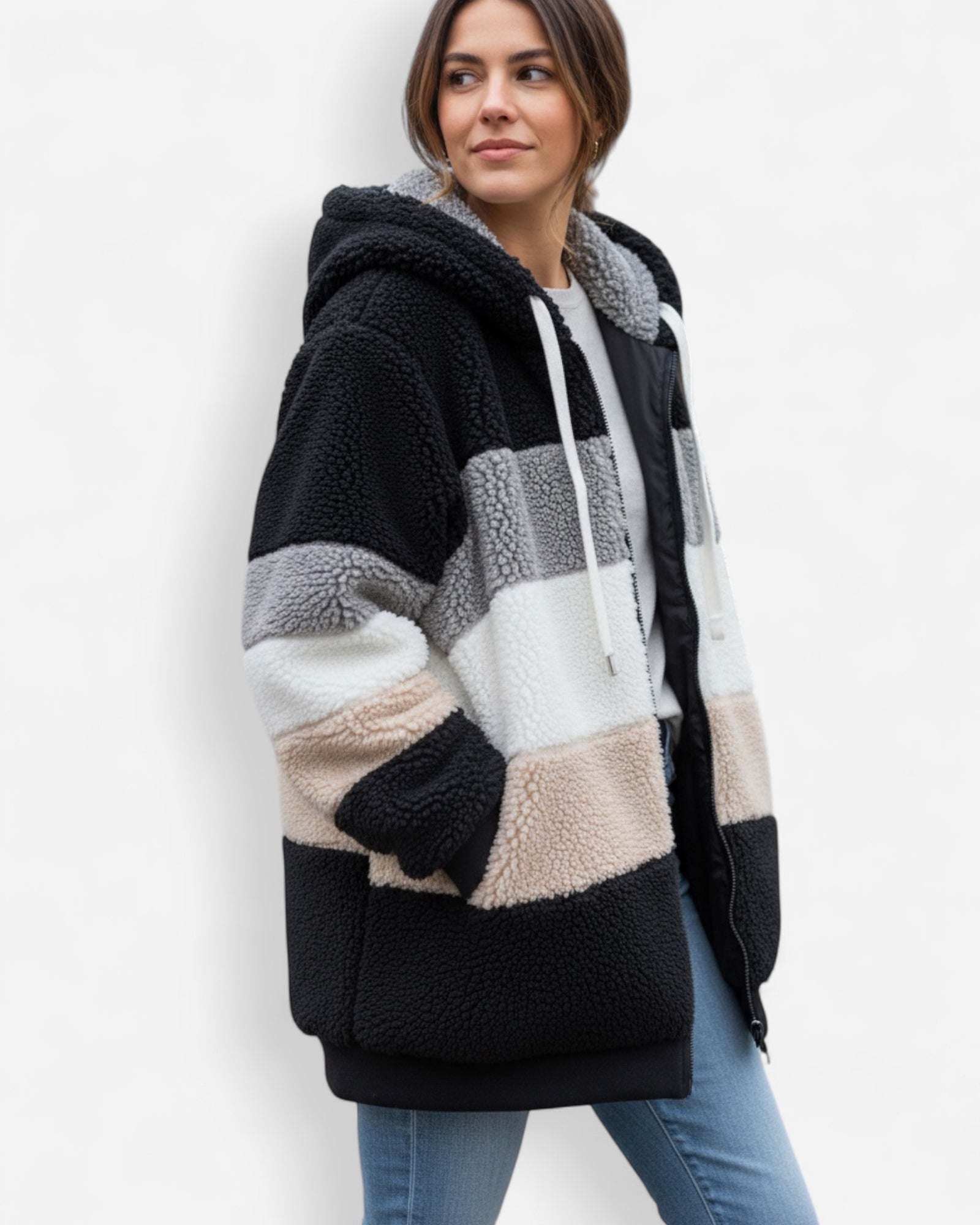 Leichte Fleecejacke Damen mit Kapuze | Warme Winterjacke 5